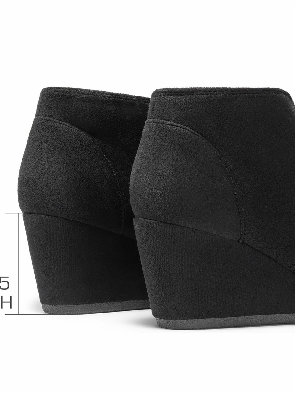 S14 Dream Pairs Casual Black Lace-Up Wedge Ankle low heel Booties NWT size 8.5 - Picture 4 of 8